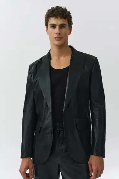 Simkhai Linden Leather Blazer | Thumbnail 4 Simkhai Linden Leather Blazer | Thumbnail 4