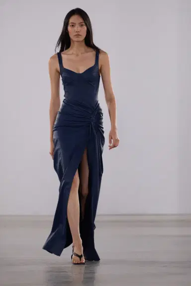 Simkhai Lyle Draped Leather Dress | Thumbnail 2 Simkhai Lyle Draped Leather Dress | Thumbnail 2
