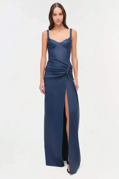 Simkhai Lyle Draped Leather Dress | Thumbnail 3 Simkhai Lyle Draped Leather Dress | Thumbnail 3