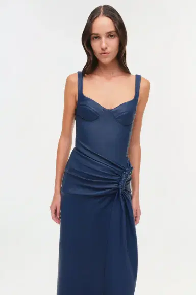 Simkhai Lyle Draped Leather Dress | Thumbnail 4 Simkhai Lyle Draped Leather Dress | Thumbnail 4