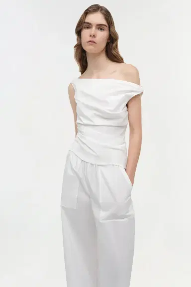 Simkhai Maisel Draped Cotton Top | Thumbnail 3 Simkhai Maisel Draped Cotton Top | Thumbnail 3