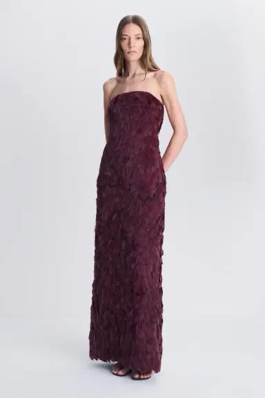 Simkhai Malvina Feather Gown | Thumbnail 4 Simkhai Malvina Feather Gown | Thumbnail 4