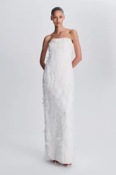 Simkhai Malvina Feather Gown | Thumbnail 3 Simkhai Malvina Feather Gown | Thumbnail 3