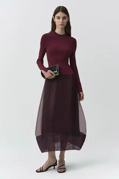 Simkhai Maril Knit Organza Midi Dress | Thumbnail 7 Simkhai Maril Knit Organza Midi Dress | Thumbnail 7