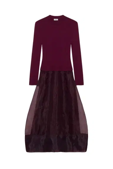 Simkhai Maril Knit Organza Midi Dress | Thumbnail 1 Simkhai Maril Knit Organza Midi Dress | Thumbnail 1