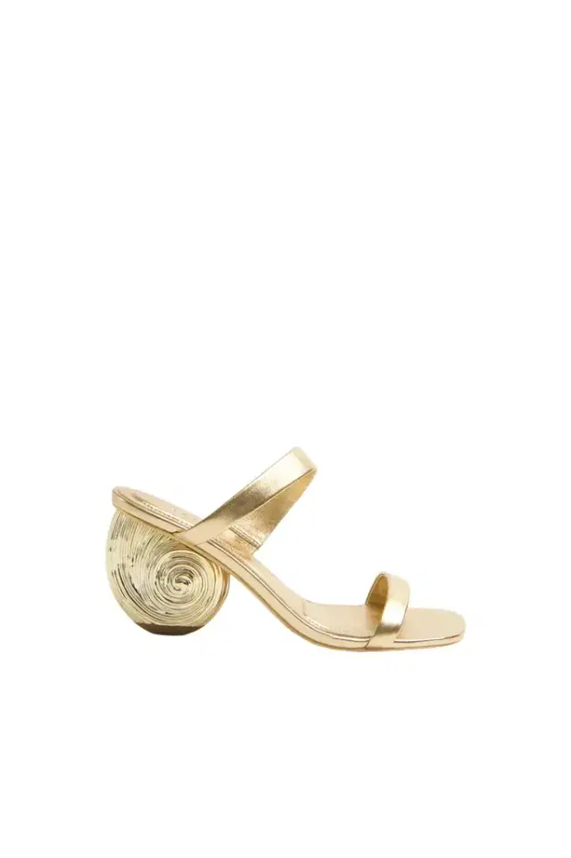 Marion Metallic Leather Shell Heel Marion Metallic Leather Shell Heel