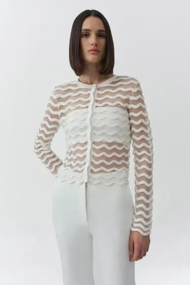 Simkhai Maxime Wavy Knit Cardigan | Thumbnail 3 Simkhai Maxime Wavy Knit Cardigan | Thumbnail 3