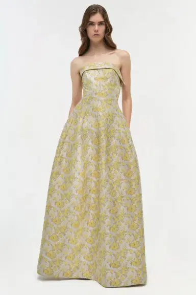 Simkhai Octavia Jacquard Strapless Gown | Thumbnail 2 Simkhai Octavia Jacquard Strapless Gown | Thumbnail 2