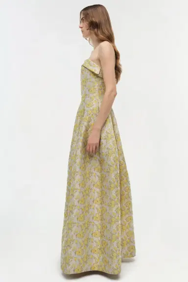 Simkhai Octavia Jacquard Strapless Gown | Thumbnail 4 Simkhai Octavia Jacquard Strapless Gown | Thumbnail 4