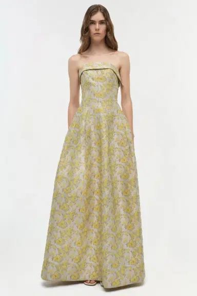 Simkhai Octavia Jacquard Strapless Gown | Thumbnail 6 Simkhai Octavia Jacquard Strapless Gown | Thumbnail 6