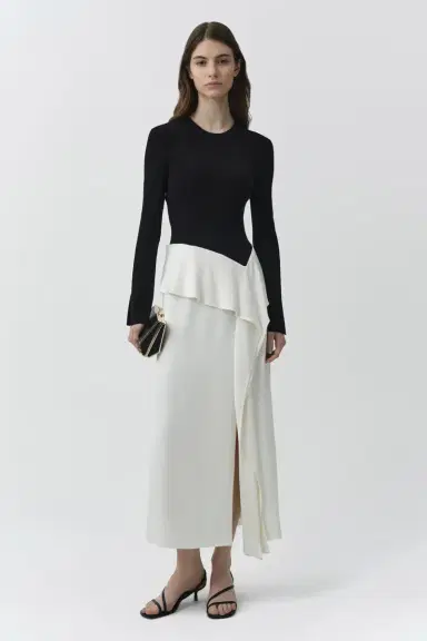 Simkhai Ornella Knit Satin Midi Dress | Thumbnail 2 Simkhai Ornella Knit Satin Midi Dress | Thumbnail 2