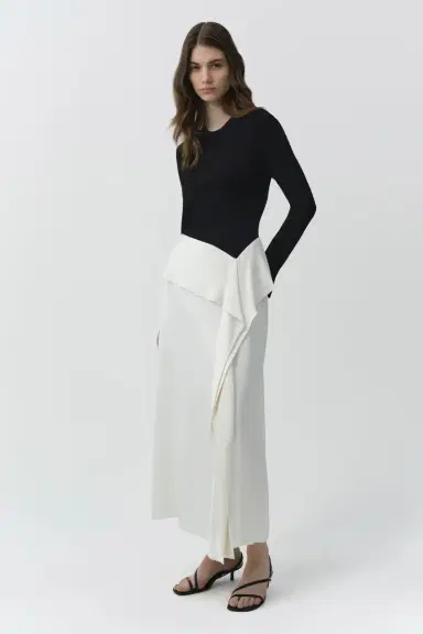 Simkhai Ornella Knit Satin Midi Dress | Thumbnail 4 Simkhai Ornella Knit Satin Midi Dress | Thumbnail 4