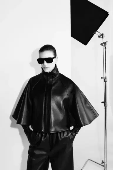 Simkhai Orvik Leather Cape Jacket | Thumbnail 2 Simkhai Orvik Leather Cape Jacket | Thumbnail 2