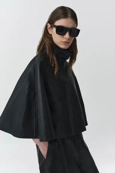 Simkhai Orvik Leather Cape Jacket | Thumbnail 4 Simkhai Orvik Leather Cape Jacket | Thumbnail 4