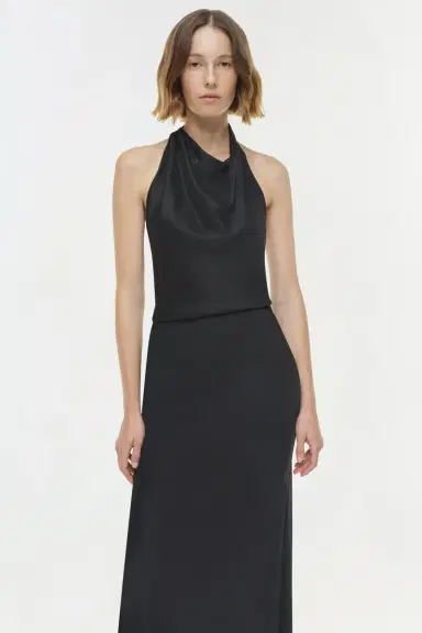 Simkhai Reannon Draped Satin Gown | Thumbnail 3 Simkhai Reannon Draped Satin Gown | Thumbnail 3