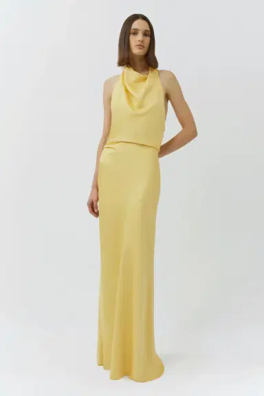 Simkhai Reannon Draped Satin Gown | Thumbnail 2 Simkhai Reannon Draped Satin Gown | Thumbnail 2
