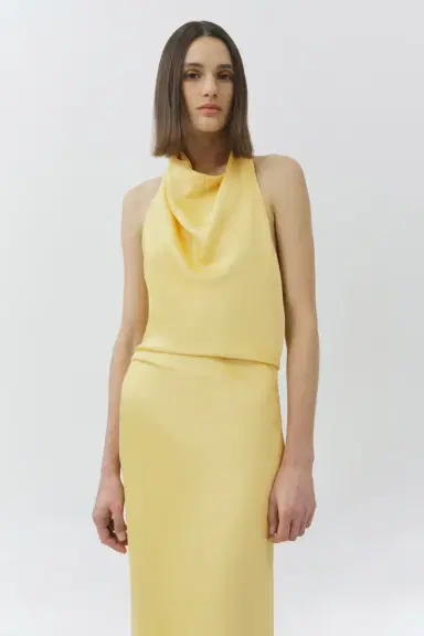Simkhai Reannon Draped Satin Gown | Thumbnail 3 Simkhai Reannon Draped Satin Gown | Thumbnail 3