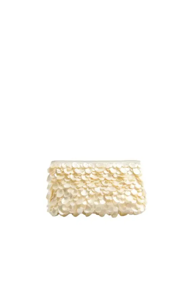 Reese Natural Shell Beaded Clutch Reese Natural Shell Beaded Clutch