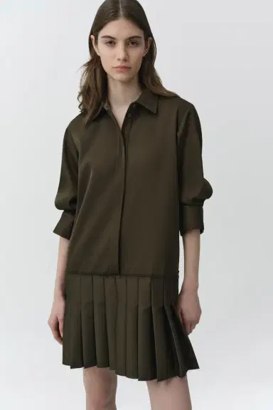 Simkhai Regina Pleated Mini Shirt Dress | Thumbnail 3 Simkhai Regina Pleated Mini Shirt Dress | Thumbnail 3