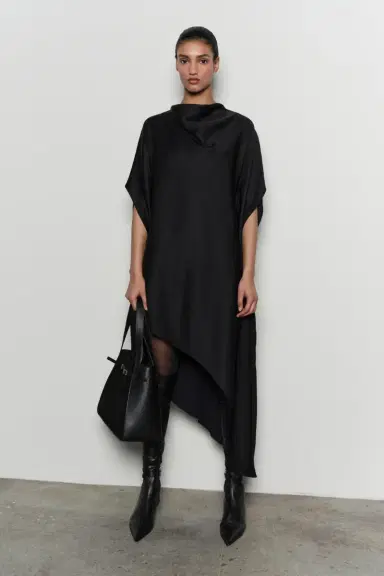Simkhai Sadia Satin Mini Cape Dress | Thumbnail 3 Simkhai Sadia Satin Mini Cape Dress | Thumbnail 3