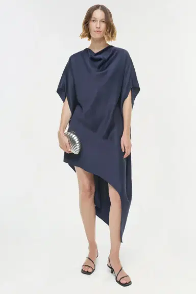 Simkhai Sadia Satin Mini Cape Dress | Thumbnail 2 Simkhai Sadia Satin Mini Cape Dress | Thumbnail 2