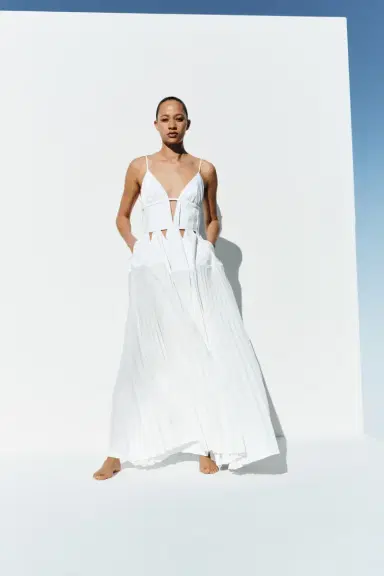 Simkhai Selene Pleated Cotton Gown | Thumbnail 2 Simkhai Selene Pleated Cotton Gown | Thumbnail 2