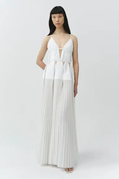 Simkhai Selene Pleated Cotton Gown | Thumbnail 3 Simkhai Selene Pleated Cotton Gown | Thumbnail 3