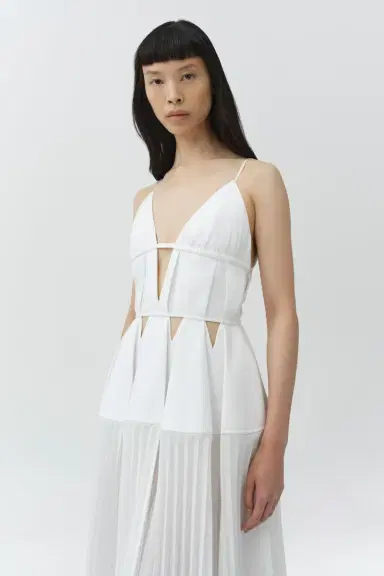 Simkhai Selene Pleated Cotton Gown | Thumbnail 4 Simkhai Selene Pleated Cotton Gown | Thumbnail 4
