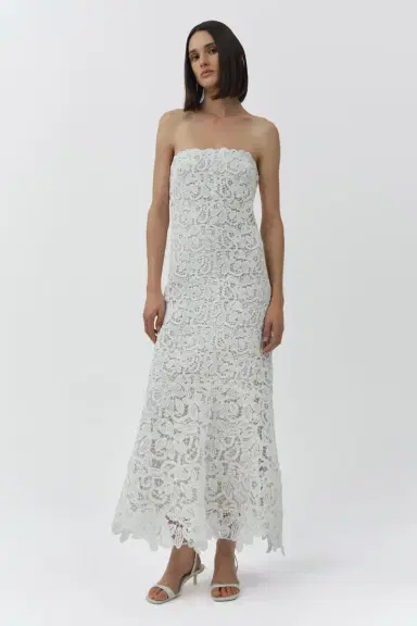 Simkhai Sera Floral Raffia Bustier Midi Dress | Thumbnail 2 Simkhai Sera Floral Raffia Bustier Midi Dress | Thumbnail 2
