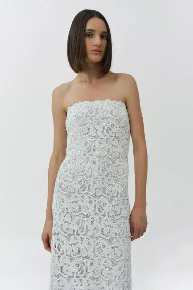 Simkhai Sera Floral Raffia Bustier Midi Dress | Thumbnail 3 Simkhai Sera Floral Raffia Bustier Midi Dress | Thumbnail 3