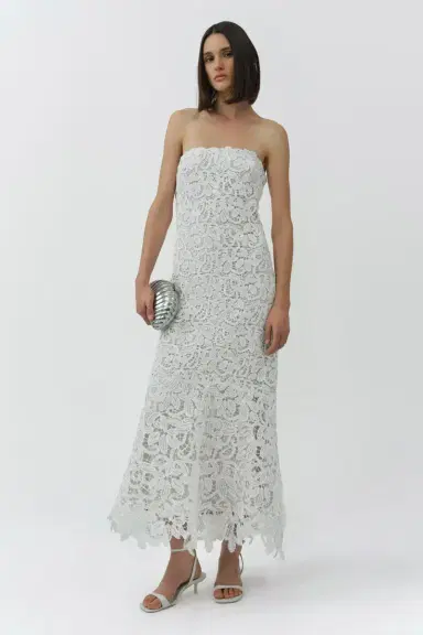 Simkhai Sera Floral Raffia Bustier Midi Dress | Thumbnail 4 Simkhai Sera Floral Raffia Bustier Midi Dress | Thumbnail 4