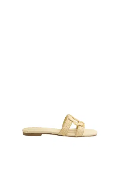 Simkhai Simkhai Monogram Raffia Flat Slide | Thumbnail 1 Simkhai Simkhai Monogram Raffia Flat Slide | Thumbnail 1