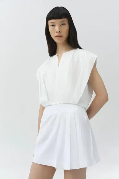 Simkhai Wrenli Cotton Pleated Top | Thumbnail 3 Simkhai Wrenli Cotton Pleated Top | Thumbnail 3