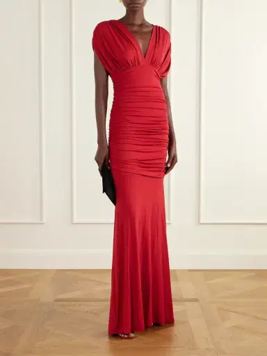 Simkhai Norvelle Gathered Jersey Gown | Thumbnail 2 Simkhai Norvelle Gathered Jersey Gown | Thumbnail 2