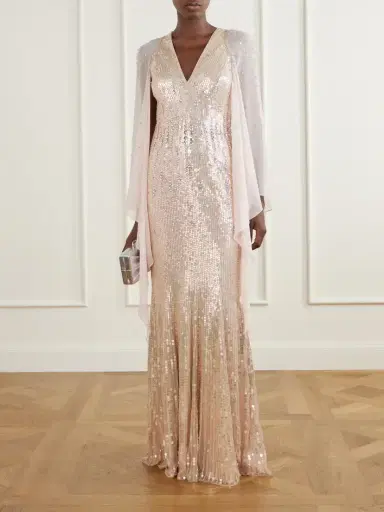 Jenny Packham Lyrical Sequin-embellished Chiffon Gown | Thumbnail 2 Jenny Packham Lyrical Sequin-embellished Chiffon Gown | Thumbnail 2