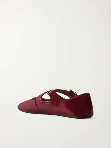 Alaïa Criss Cross Leather-trimmed Calf Hair Ballet Flats | Thumbnail 3 Alaïa Criss Cross Leather-trimmed Calf Hair Ballet Flats | Thumbnail 3
