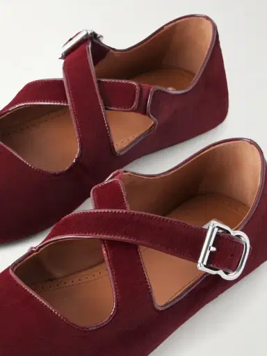 Alaïa Criss Cross Leather-trimmed Calf Hair Ballet Flats | Thumbnail 5 Alaïa Criss Cross Leather-trimmed Calf Hair Ballet Flats | Thumbnail 5