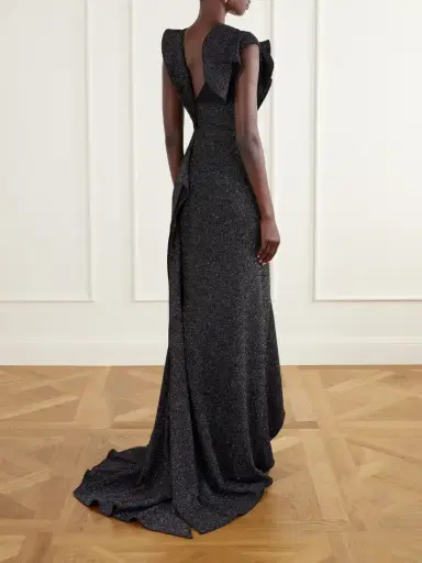 Maticevski Flashpoint Asymmetric Ruffled Lurex Gown | Thumbnail 3 Maticevski Flashpoint Asymmetric Ruffled Lurex Gown | Thumbnail 3