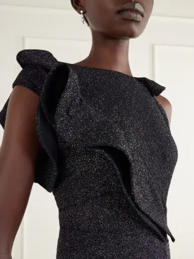 Maticevski Flashpoint Asymmetric Ruffled Lurex Gown | Thumbnail 4 Maticevski Flashpoint Asymmetric Ruffled Lurex Gown | Thumbnail 4