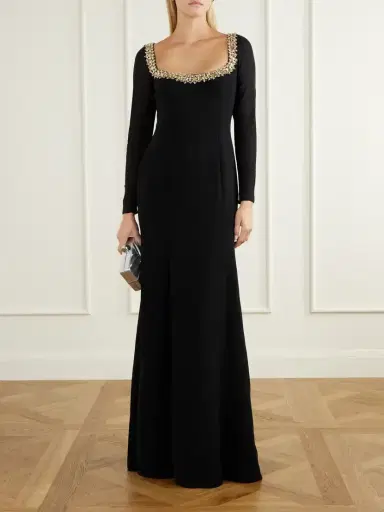 Jenny Packham Jamilia Crystal-embellished Crepe Gown | Thumbnail 2 Jenny Packham Jamilia Crystal-embellished Crepe Gown | Thumbnail 2