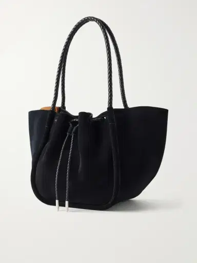 Proenza Schouler Large Ruched Leather-trimmed Suede Tote | Thumbnail 4 Proenza Schouler Large Ruched Leather-trimmed Suede Tote | Thumbnail 4