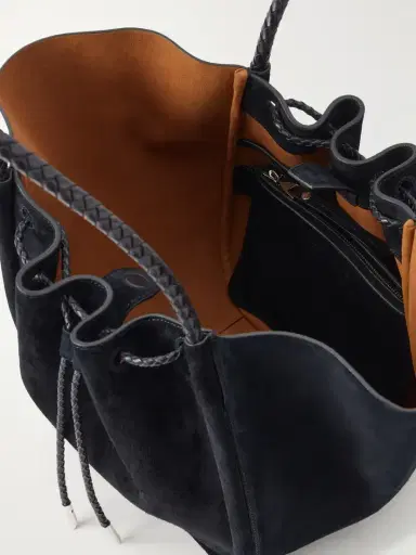 Proenza Schouler Large Ruched Leather-trimmed Suede Tote | Thumbnail 6 Proenza Schouler Large Ruched Leather-trimmed Suede Tote | Thumbnail 6
