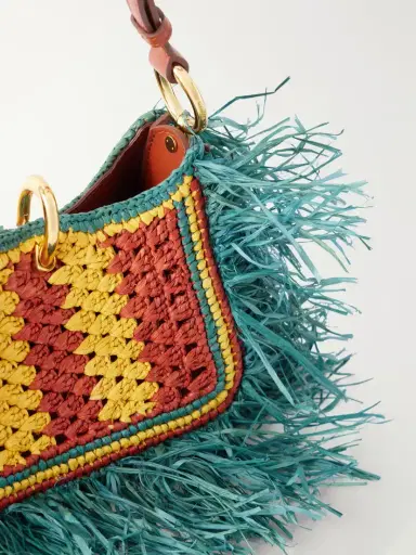 Rabanne Leather-trimmed Fringed Raffia Shoulder Bag | Thumbnail 5 Rabanne Leather-trimmed Fringed Raffia Shoulder Bag | Thumbnail 5