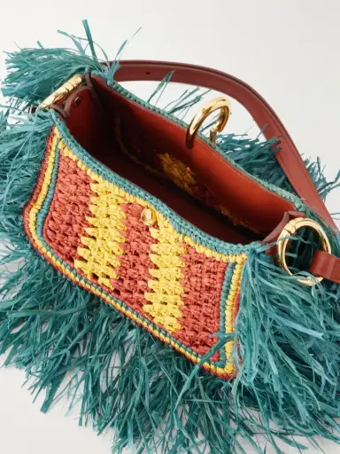 Rabanne Leather-trimmed Fringed Raffia Shoulder Bag | Thumbnail 6 Rabanne Leather-trimmed Fringed Raffia Shoulder Bag | Thumbnail 6