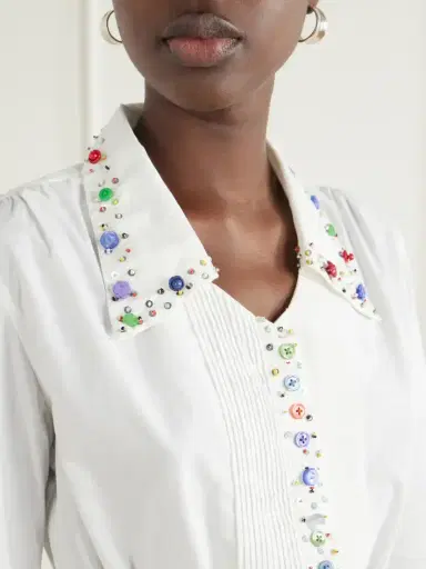 BODE Button Jar Embellished Cotton Blouse | Thumbnail 4 BODE Button Jar Embellished Cotton Blouse | Thumbnail 4