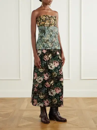 Dries Van Noten Strapless Floral-jacquard Blouse | Thumbnail 2 Dries Van Noten Strapless Floral-jacquard Blouse | Thumbnail 2