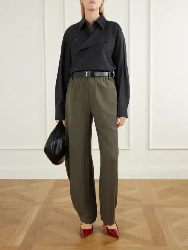 Tibi Overlap-detail Wool-blend Flannel Shirt | Thumbnail 2 Tibi Overlap-detail Wool-blend Flannel Shirt | Thumbnail 2