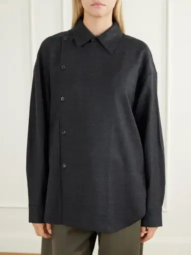 Tibi Overlap-detail Wool-blend Flannel Shirt | Thumbnail 3 Tibi Overlap-detail Wool-blend Flannel Shirt | Thumbnail 3