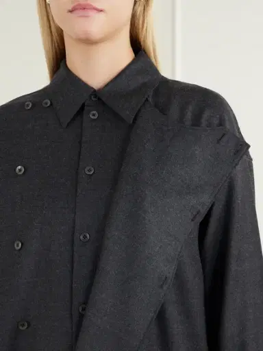 Tibi Overlap-detail Wool-blend Flannel Shirt | Thumbnail 5 Tibi Overlap-detail Wool-blend Flannel Shirt | Thumbnail 5