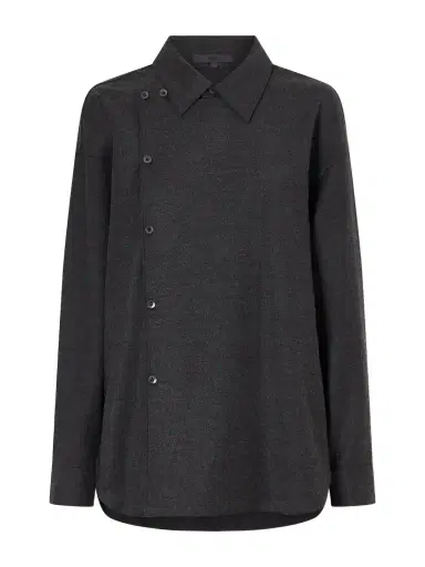 Tibi Overlap-detail Wool-blend Flannel Shirt | Thumbnail 1 Tibi Overlap-detail Wool-blend Flannel Shirt | Thumbnail 1